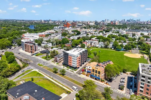 an aerial view of a city