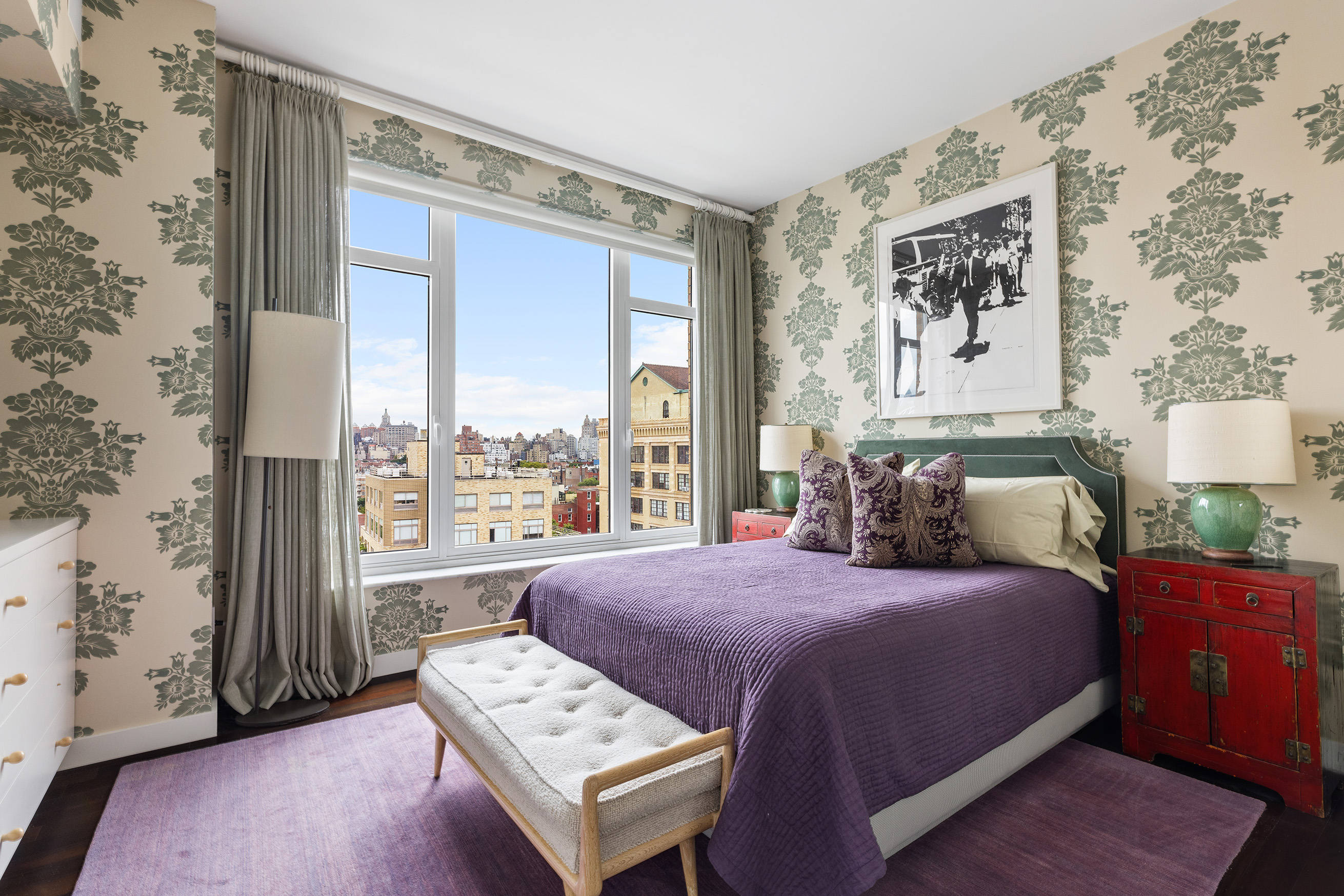 400 West 12th Street, Unit 12C Manhattan, NY 10014 - Photo 19 of 24 a bedroom with a bed and a window