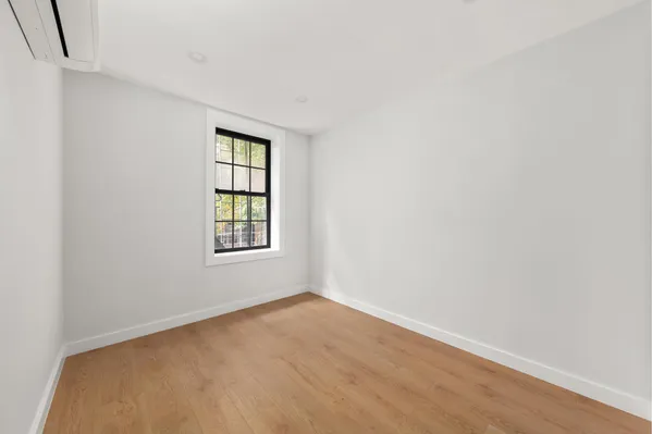 an empty room with a window