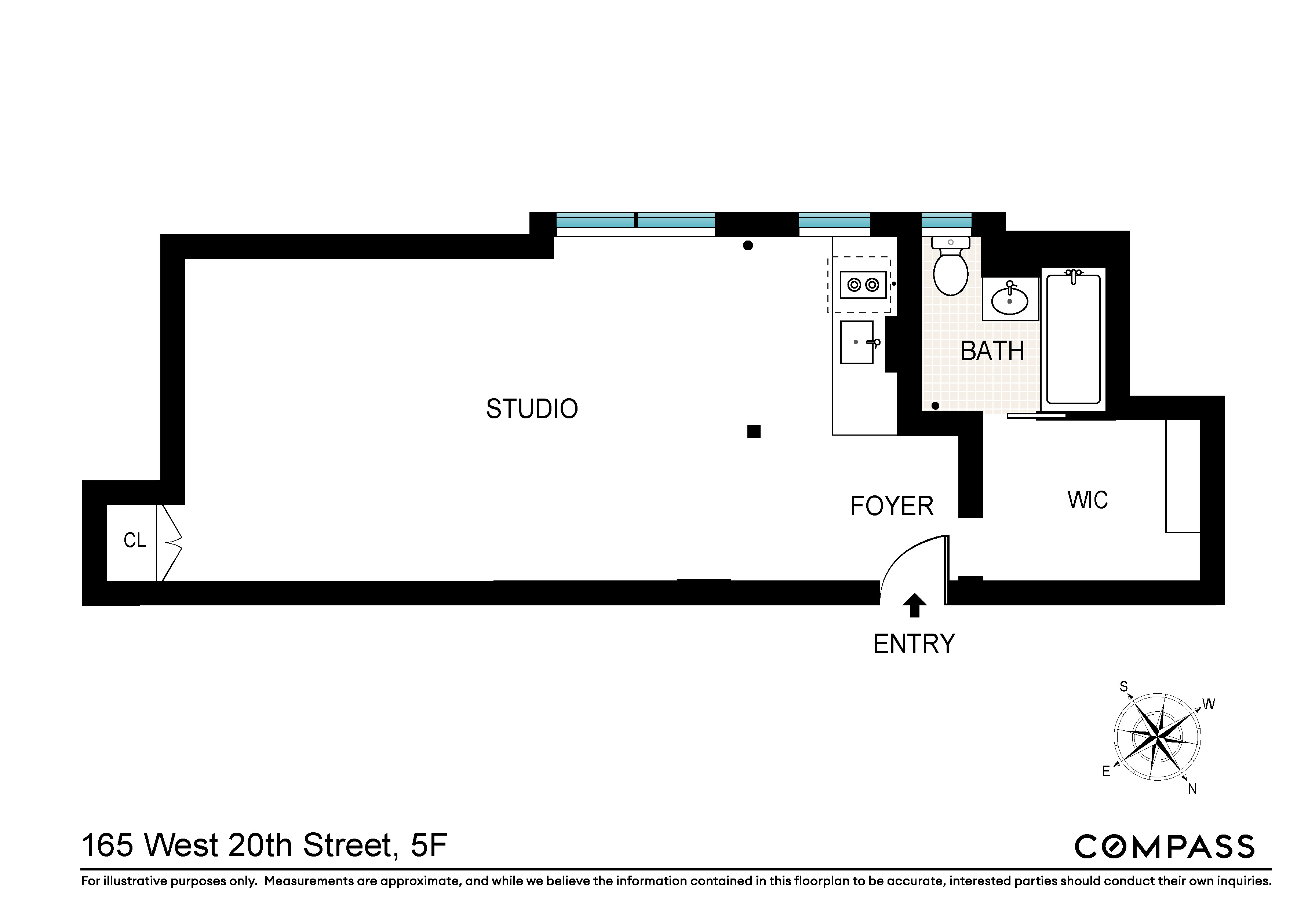165 West 20th Street, Unit 5F Manhattan, NY 10011 - Photo 7 of 7 a picture of a floor plan