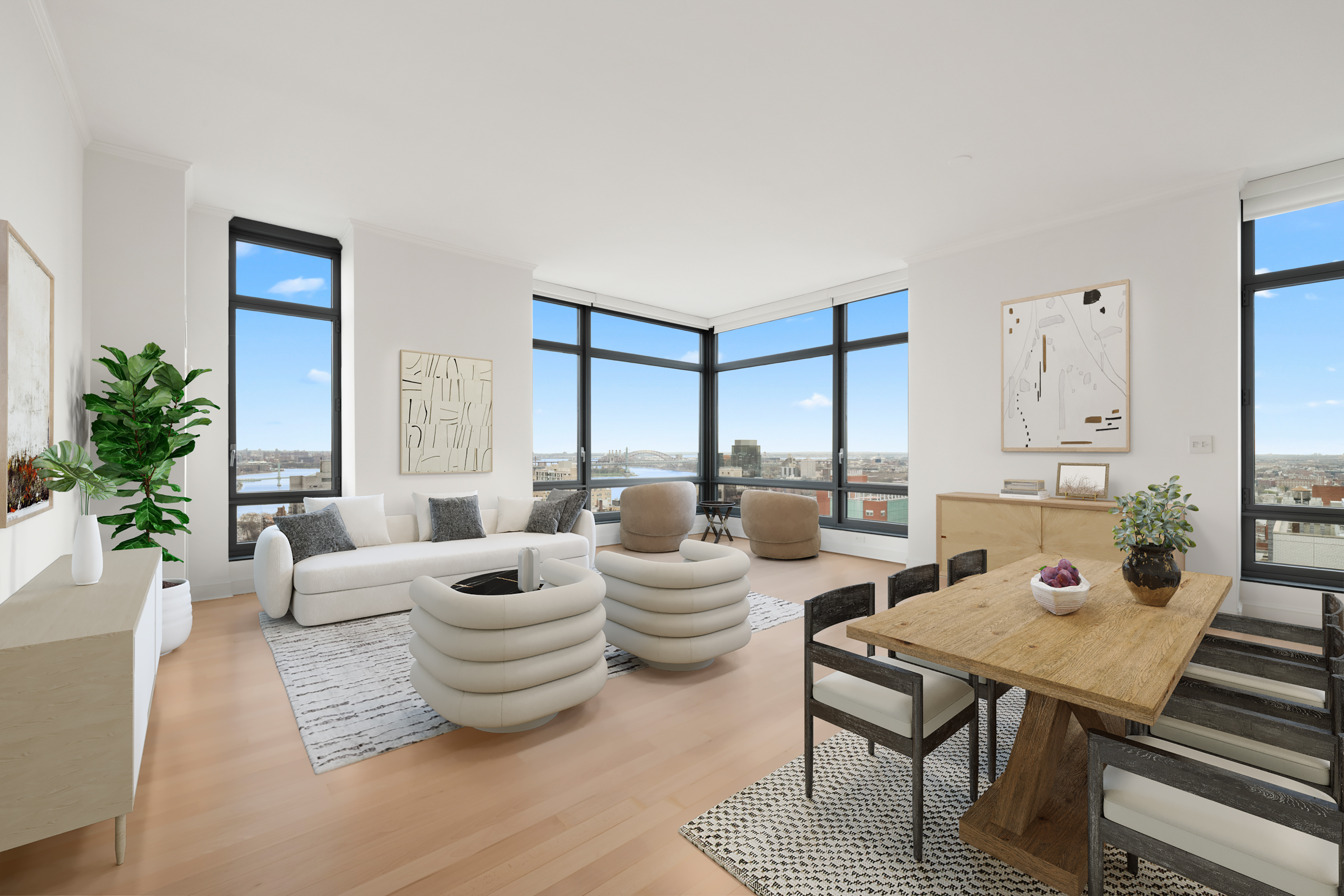 450 East 83rd Street, Unit 23B Manhattan, NY 10028 - Photo 3 of 18 a living room with furniture and a large window