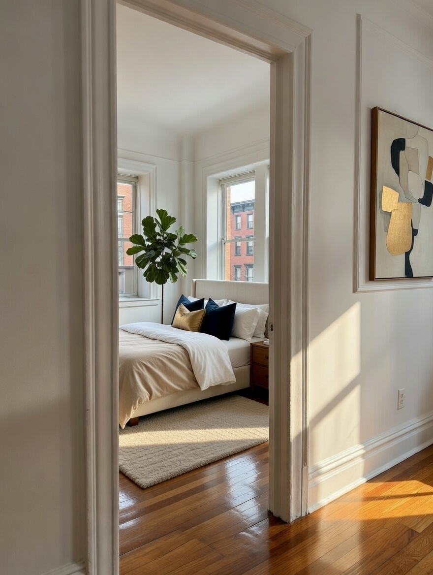 52 Irving Place, Unit 28 Manhattan, NY 10003 - Photo 2 of 6 a bedroom with furniture and a potted plant