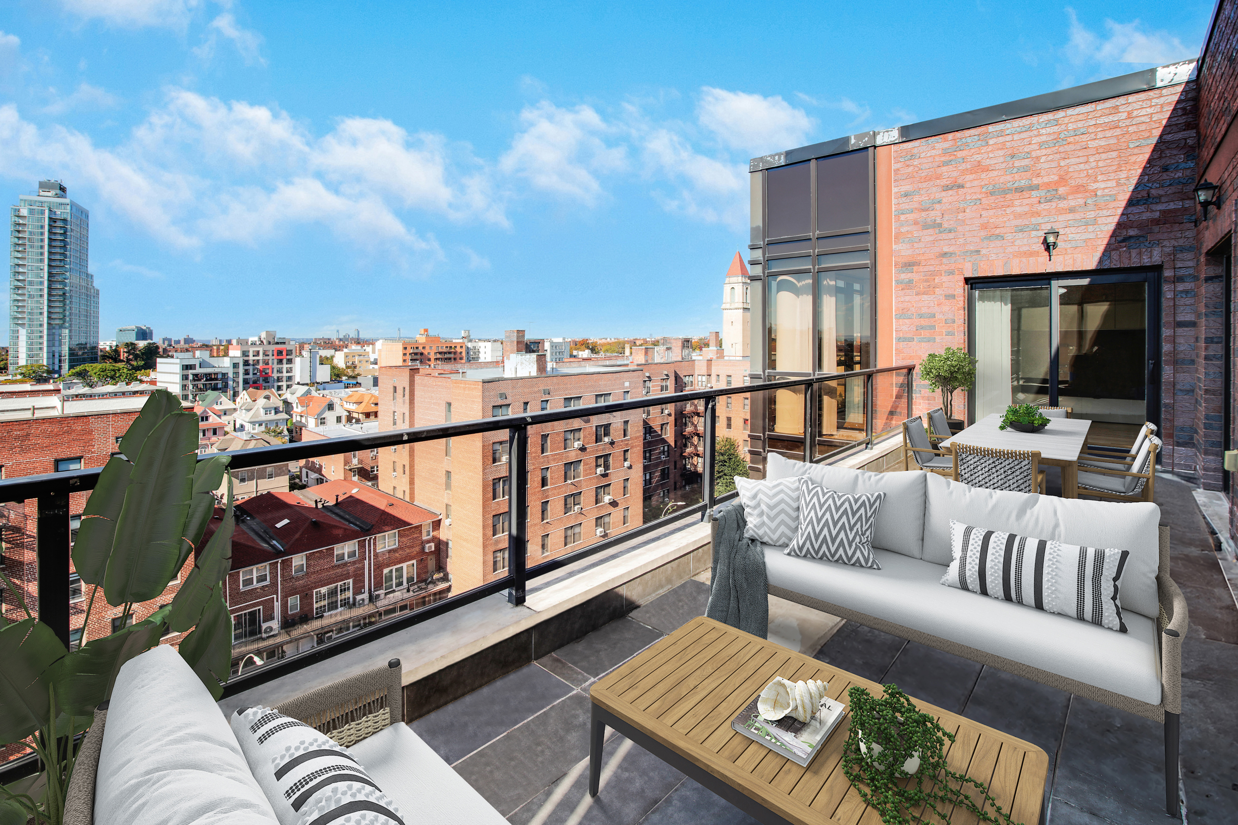 3041 Ocean Avenue, Unit PH4 Brooklyn, NY 11235 - Photo 5 of 18 a balcony with outdoor seating and city view
