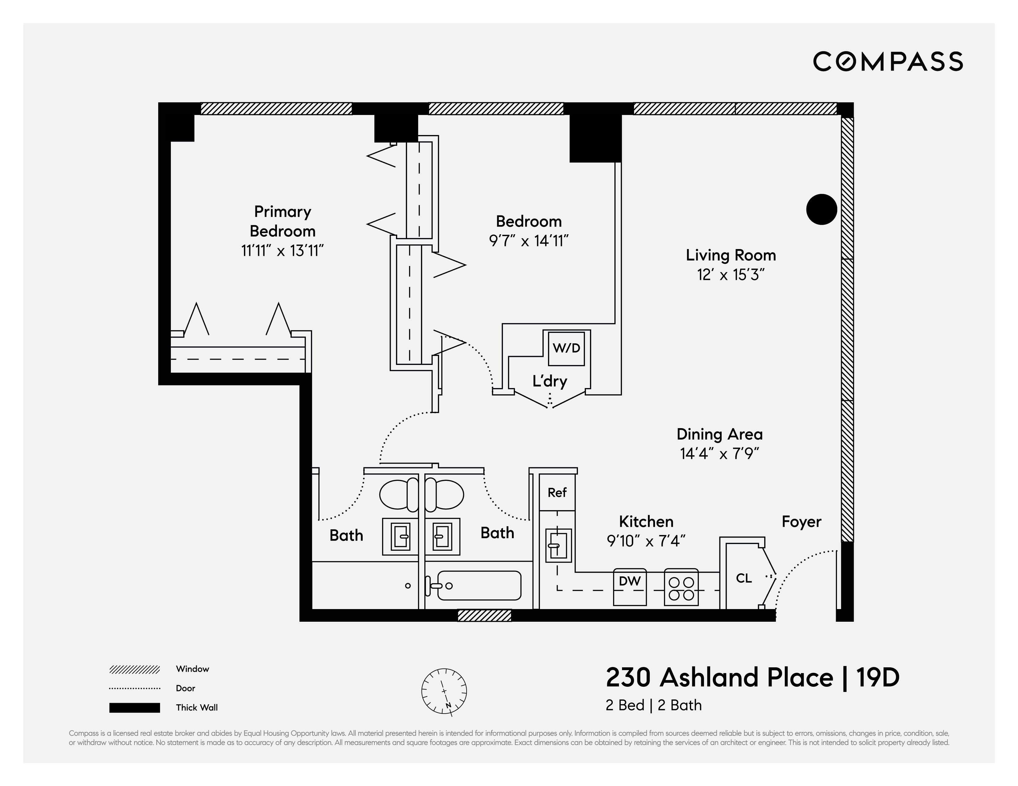 230 Ashland Place, Unit 19D Brooklyn, NY 11217 - Photo 11 of 11 a picture of a floor plan