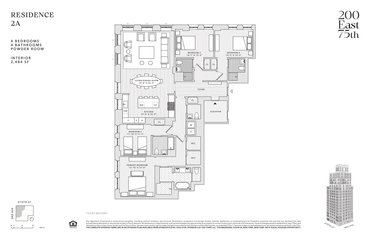 $6,006,000 | 200 East 75th Street, Unit 2A | Lenox Hill