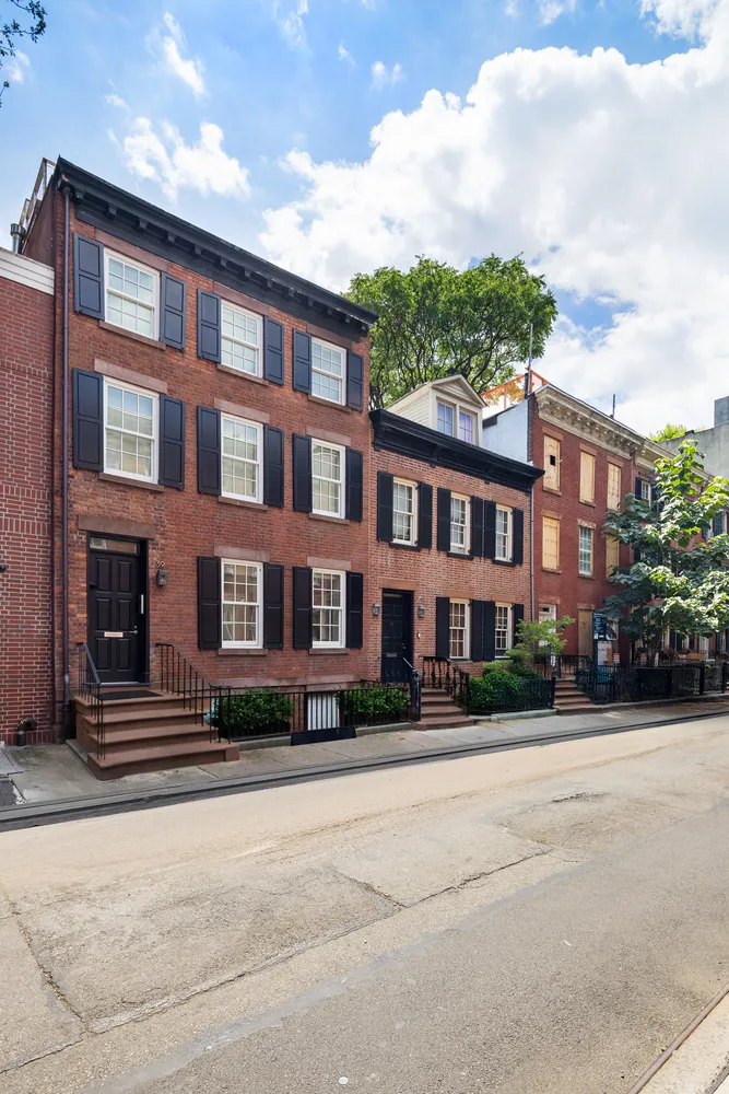 a front view of a building with street