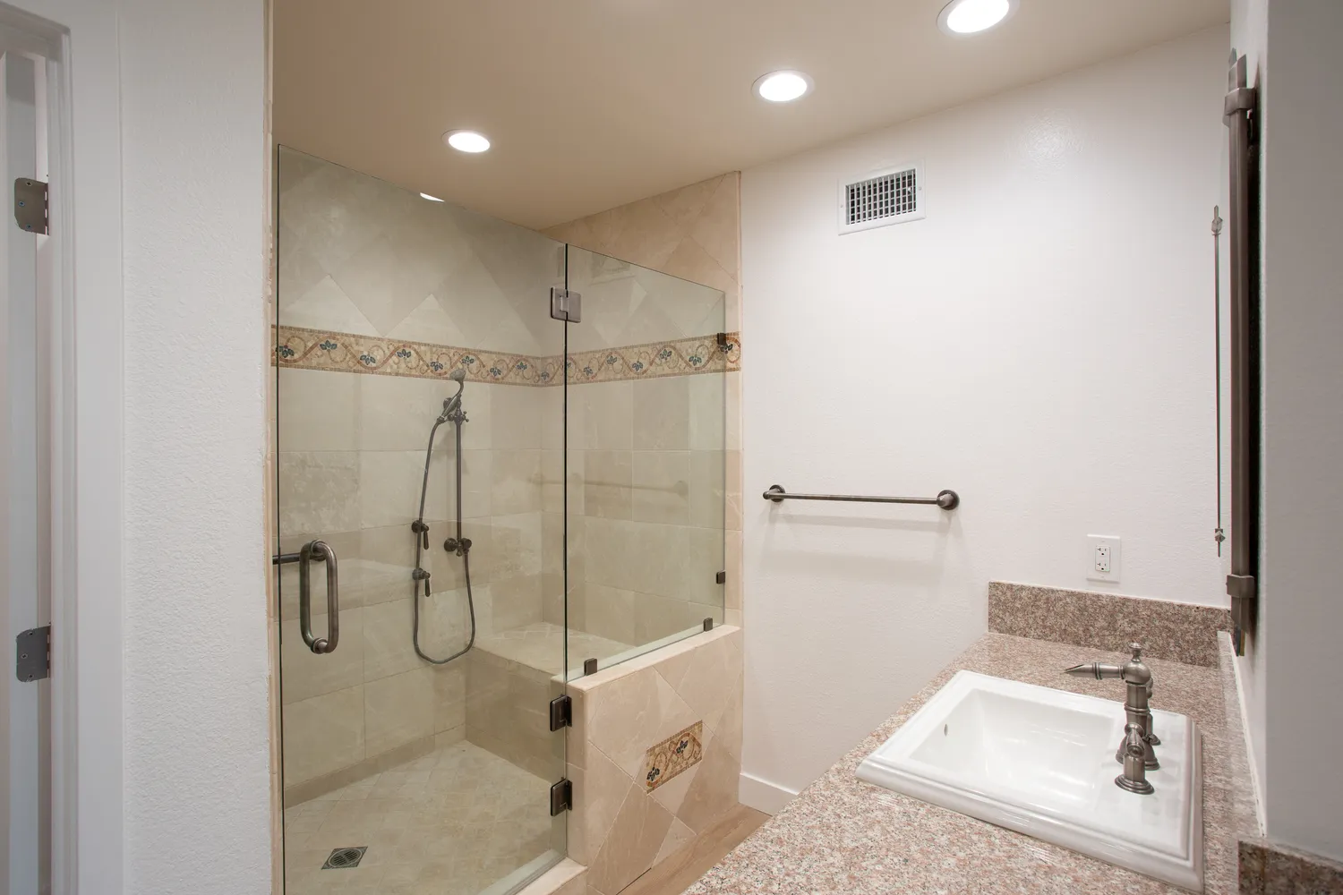a bathroom with a shower