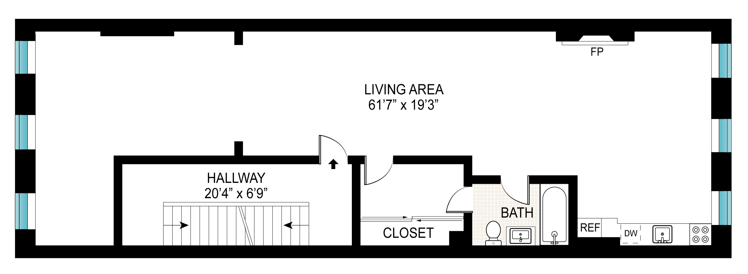 248 3rd Avenue, Unit 3 Manhattan, NY 10010 - Photo 5 of 5 a black and white photo of a floor plan