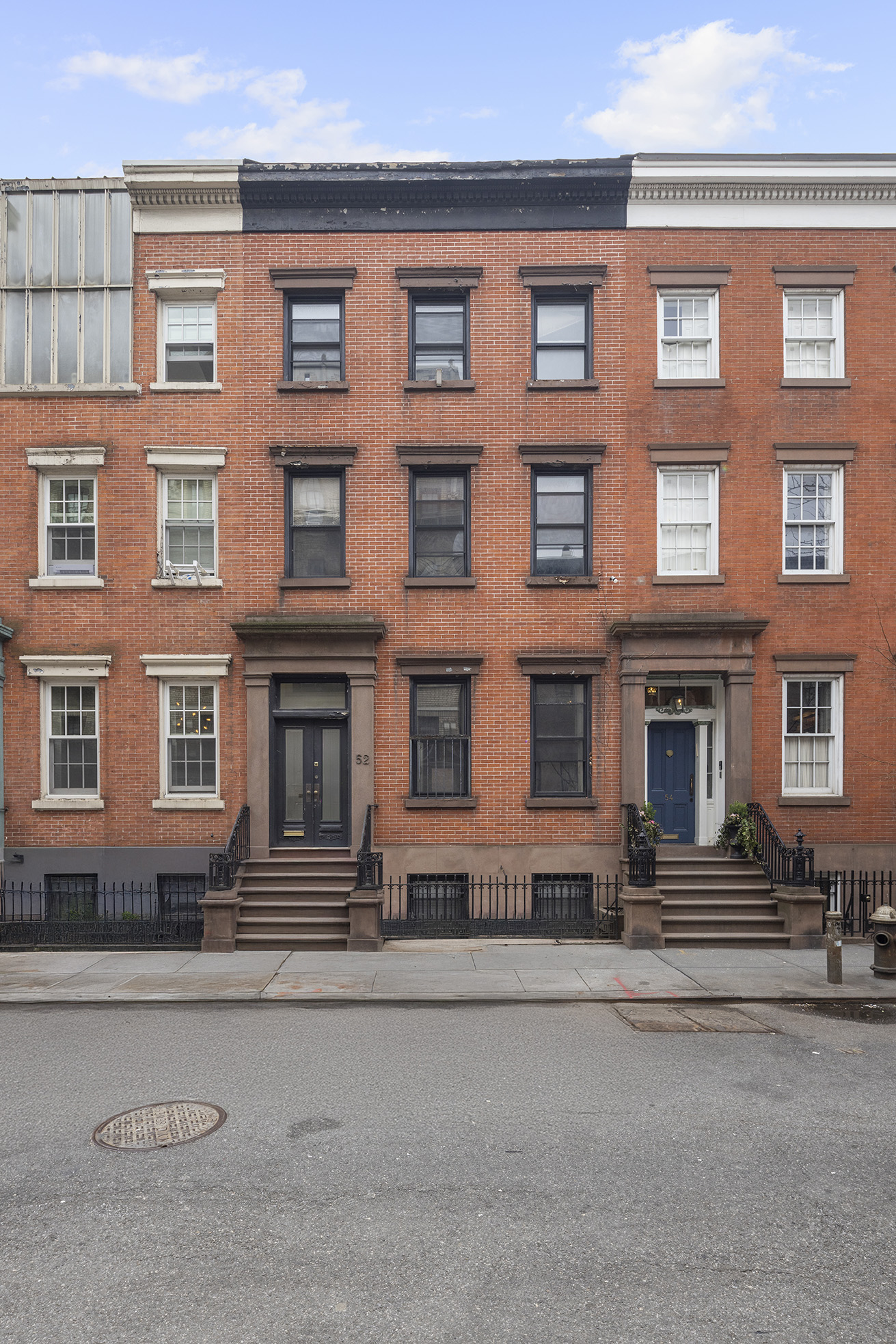 a front view of a building