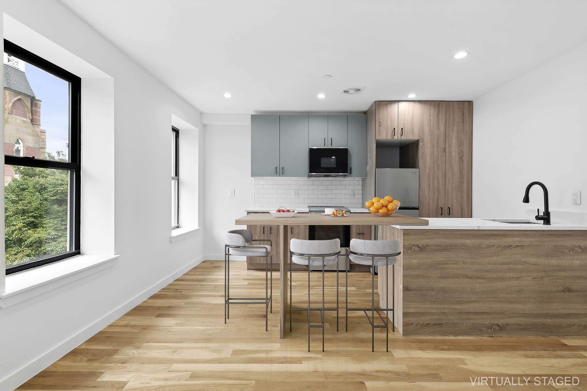 116 Madison Street Brooklyn, NY 11216 - Photo 2 of 20 a view of a dining room with furniture and wooden floor