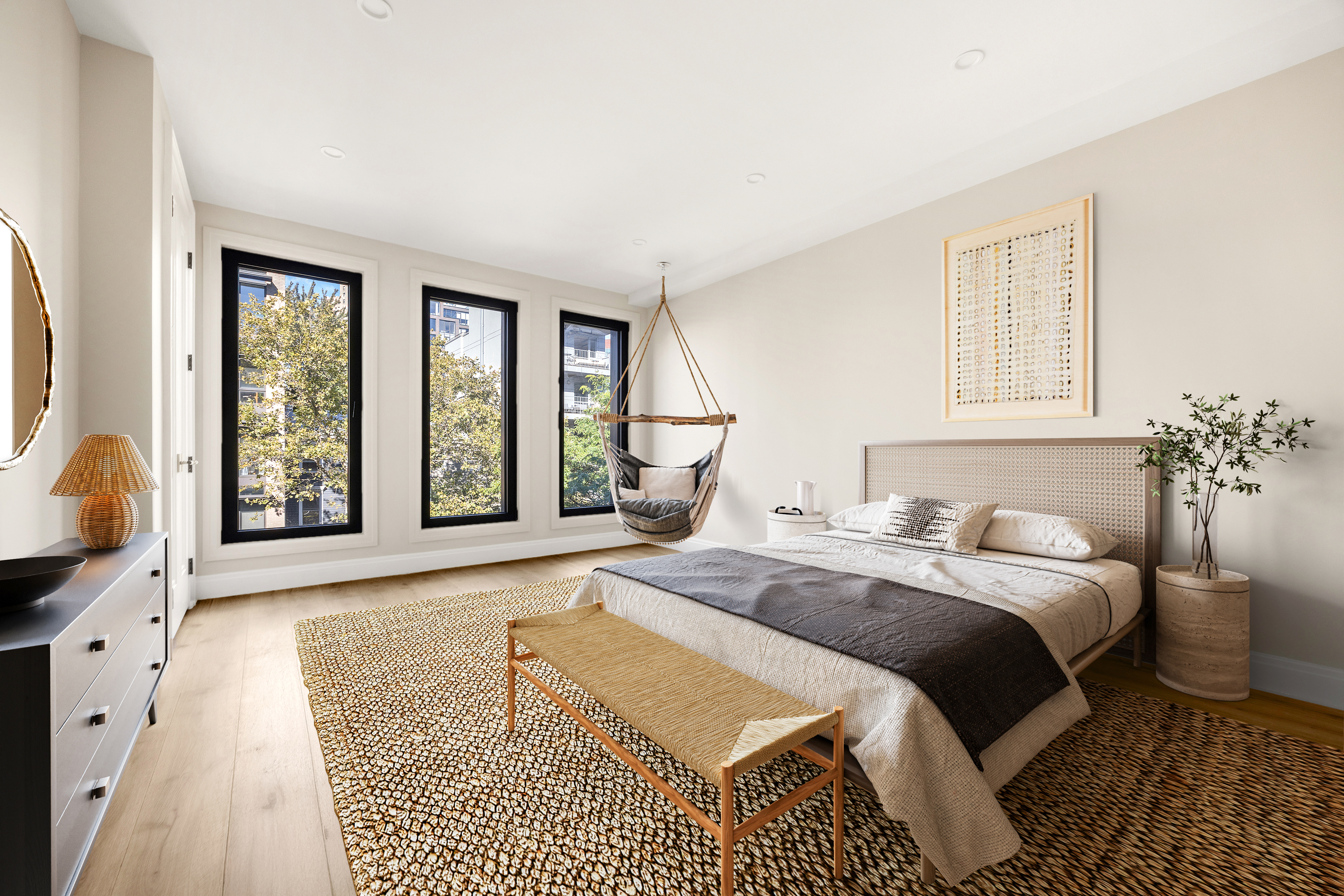 354 Dean Street, Unit 3 Brooklyn, NY 11217 - Photo 7 of 18 a bedroom with a large bed and a large window