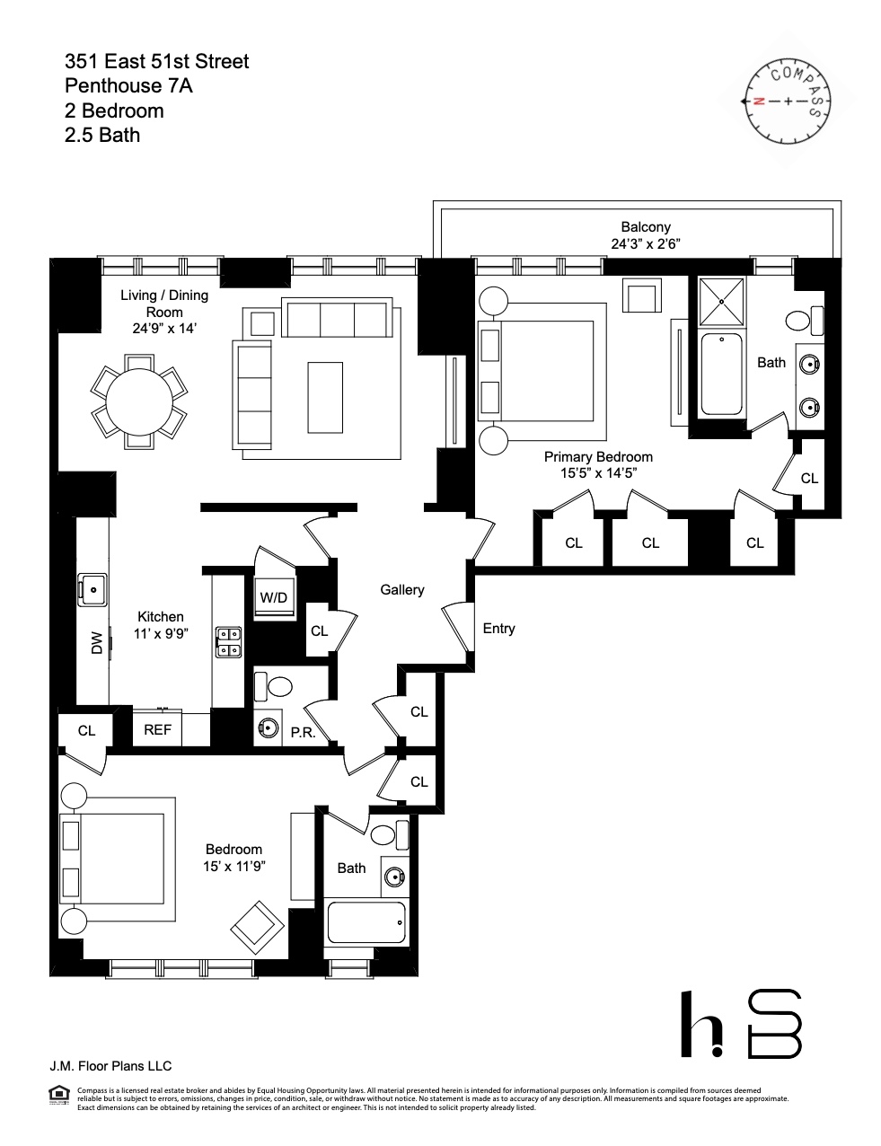 351 East 51st Street, Unit PH7A Manhattan, NY 10022 - Photo 14 of 14 a black and white photo of a living room