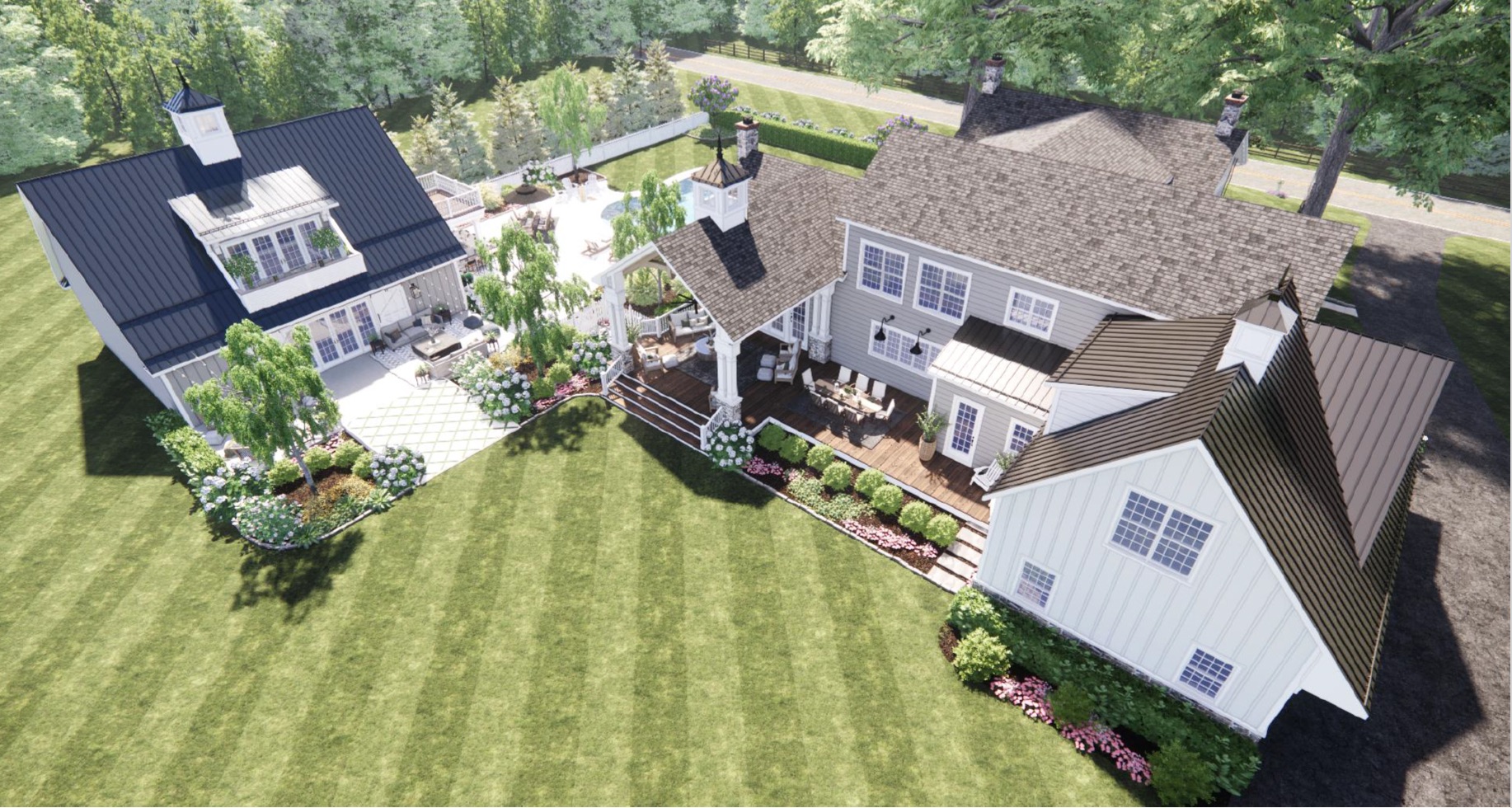 321 Lurgan Road New Hope, PA 18938 - Photo 27 of 30 an aerial view of residential house with outdoor space and swimming pool