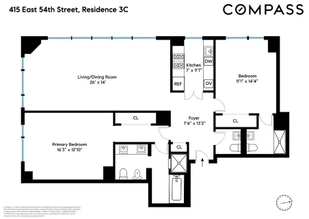 $1,595,000 | 415 East 54th Street, Unit 3C | Sutton Place