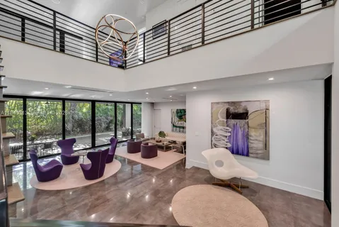 a living room with furniture