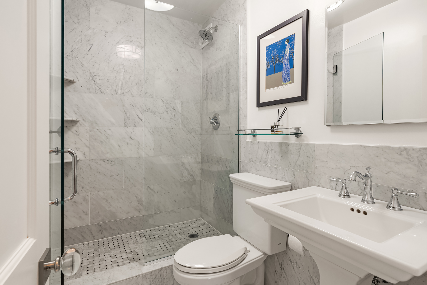 178 East 80th Street, Unit 3A Manhattan, NY 10075 - Photo 9 of 14 a bathroom with a sink toilet and shower