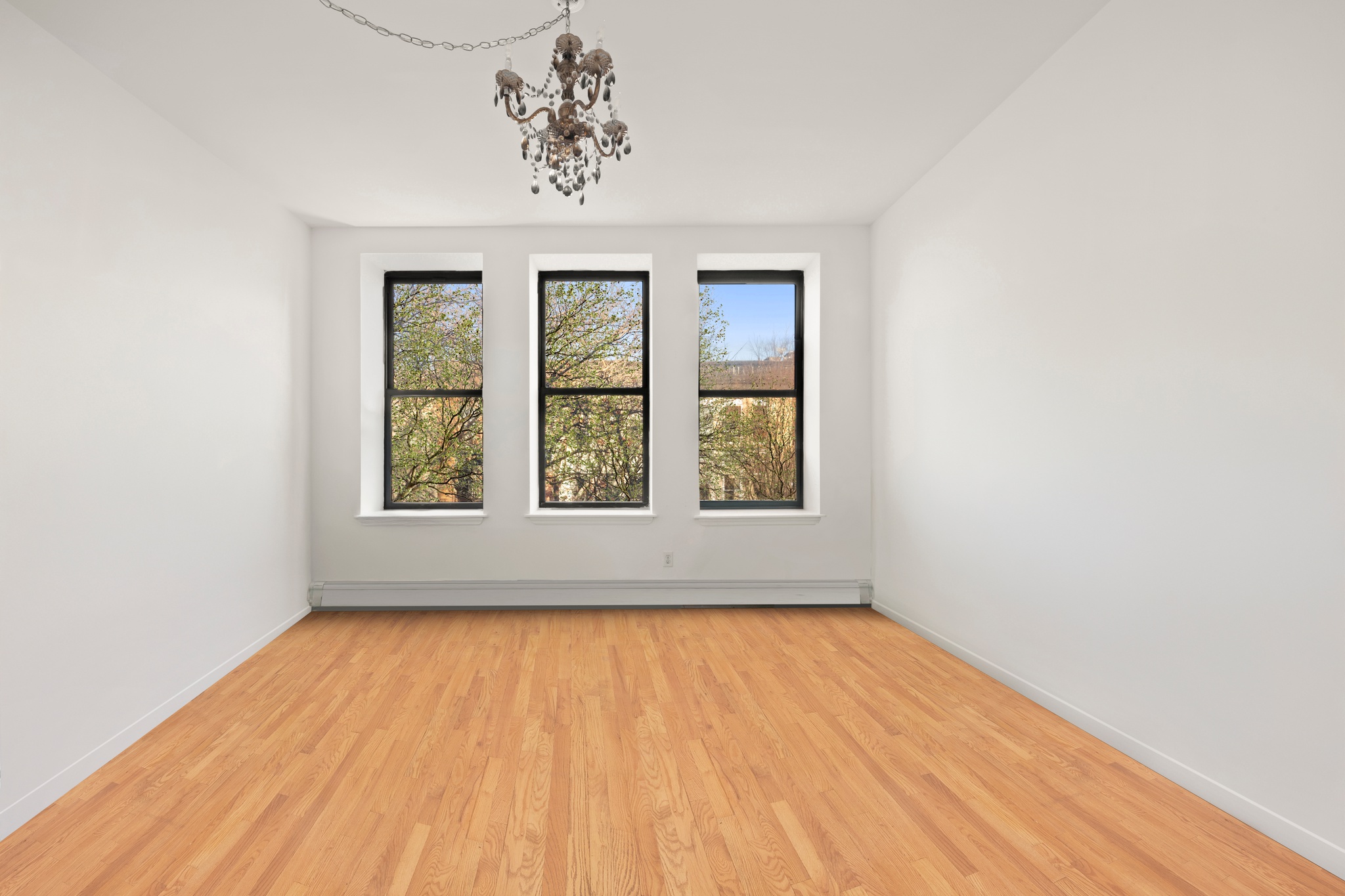 an empty room with a window