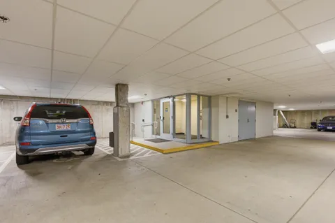 a car parked in a parking garage