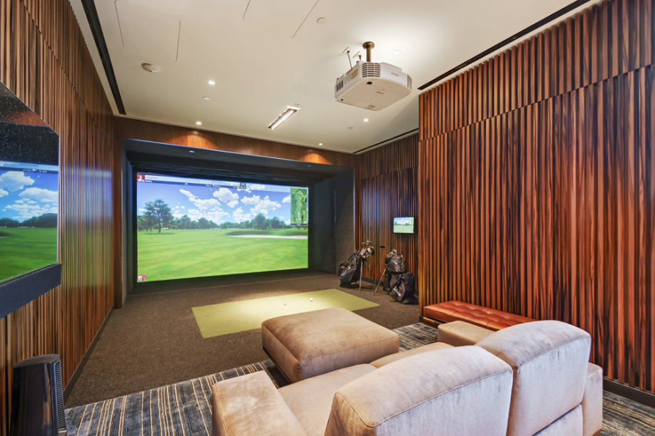 15 Hudson Yards, Unit 37G Manhattan, NY 10001 - Photo 13 of 24 a room with furniture projector and screen