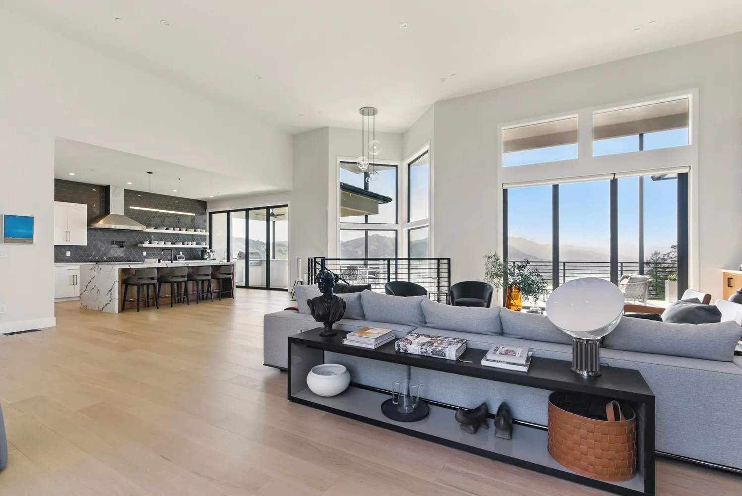 a room with furniture pool table and flat screen tv