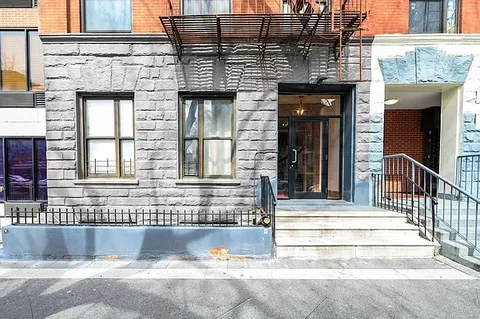 a view of a building with a outdoor space