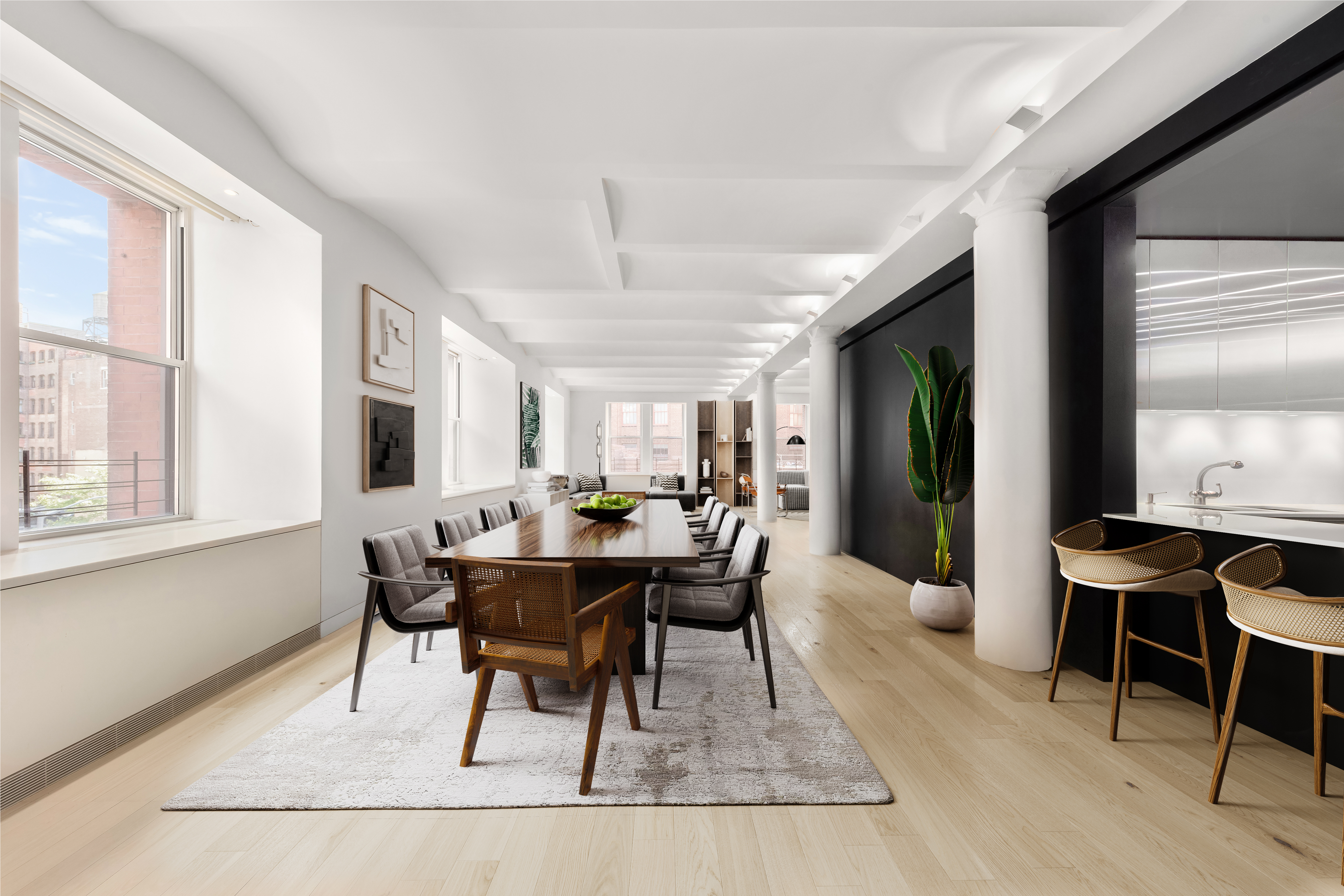 55 Hudson Street, Unit 3BCD Manhattan, NY 10013 - Photo 4 of 21 a view of a dining room with furniture