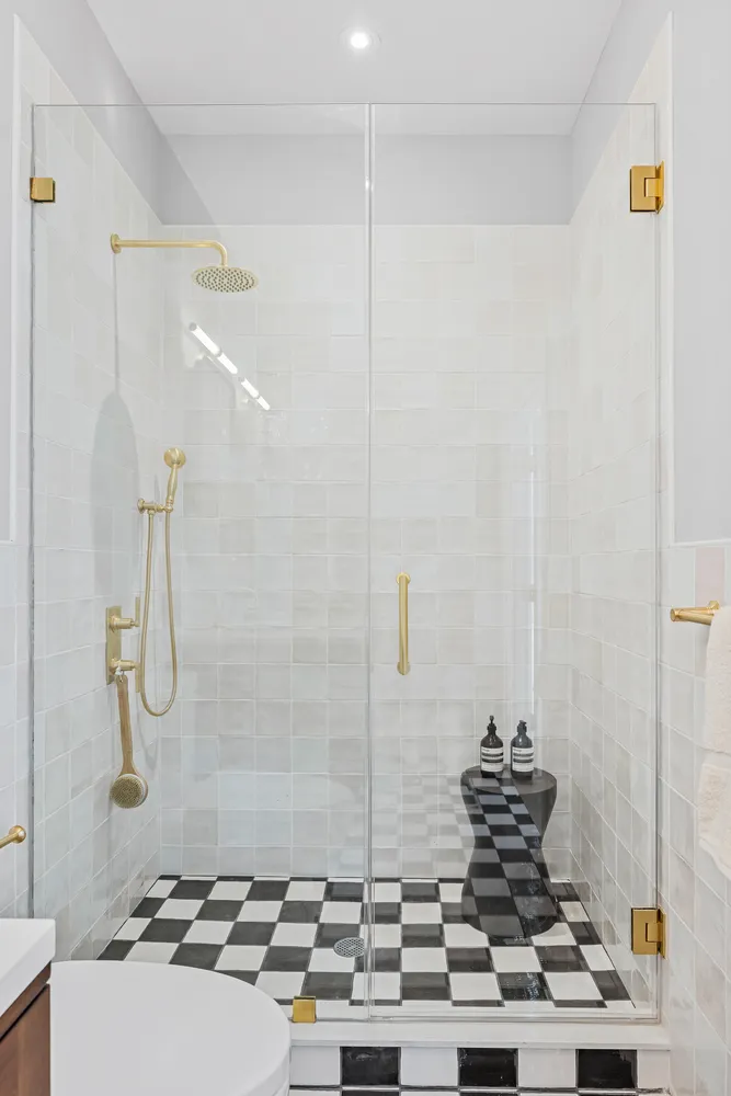 a bathroom with a shower