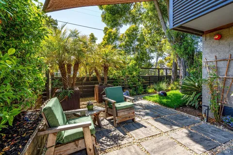 a outdoor view with a sitting space
