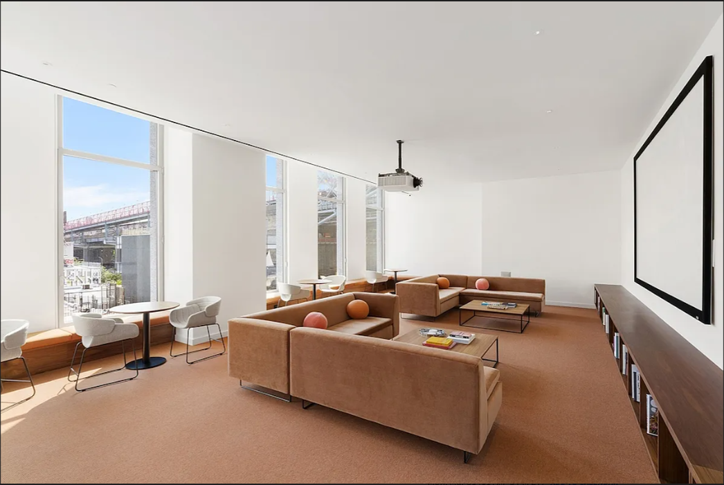 5 South 5th Street, Unit 5300 Brooklyn, NY 11249 - Photo 25 of 28 a living room with furniture and a flat screen tv