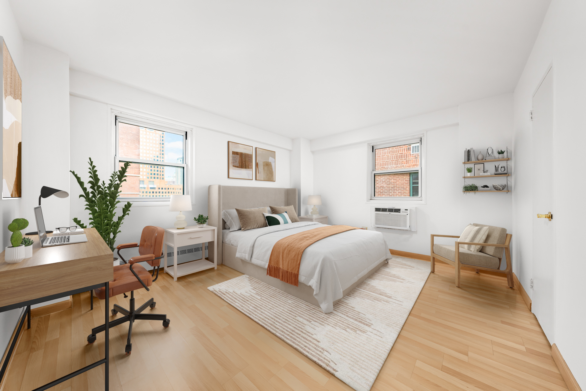 191 Willoughby Street, Unit 12N Brooklyn, NY 11201 - Photo 5 of 13 a bedroom with a large bed and a window