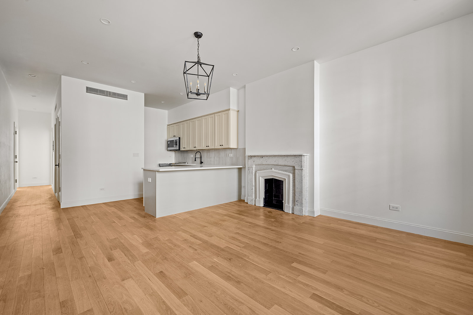 119 Henry Street, Unit 3 Brooklyn, NY 11201 - Photo 6 of 14 a view of empty room with wooden floor and fireplace