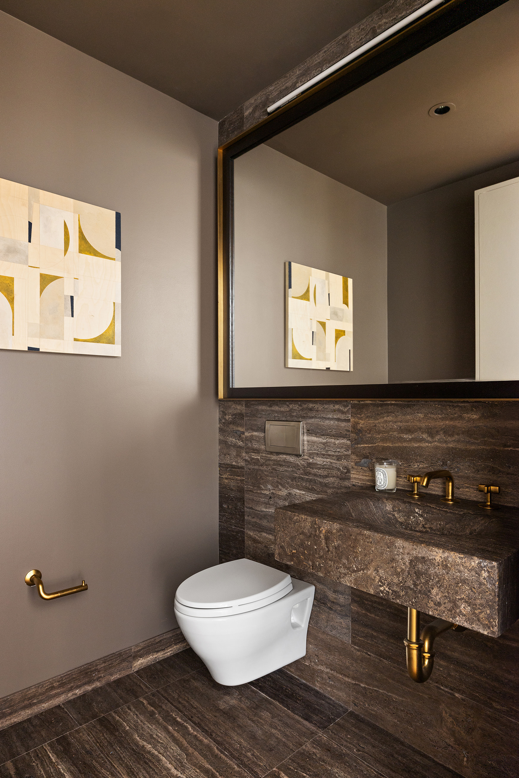 505 West 19th Street, Unit 5D Manhattan, NY 10011 - Photo 10 of 17 a bathroom with a toilet sink and mirror