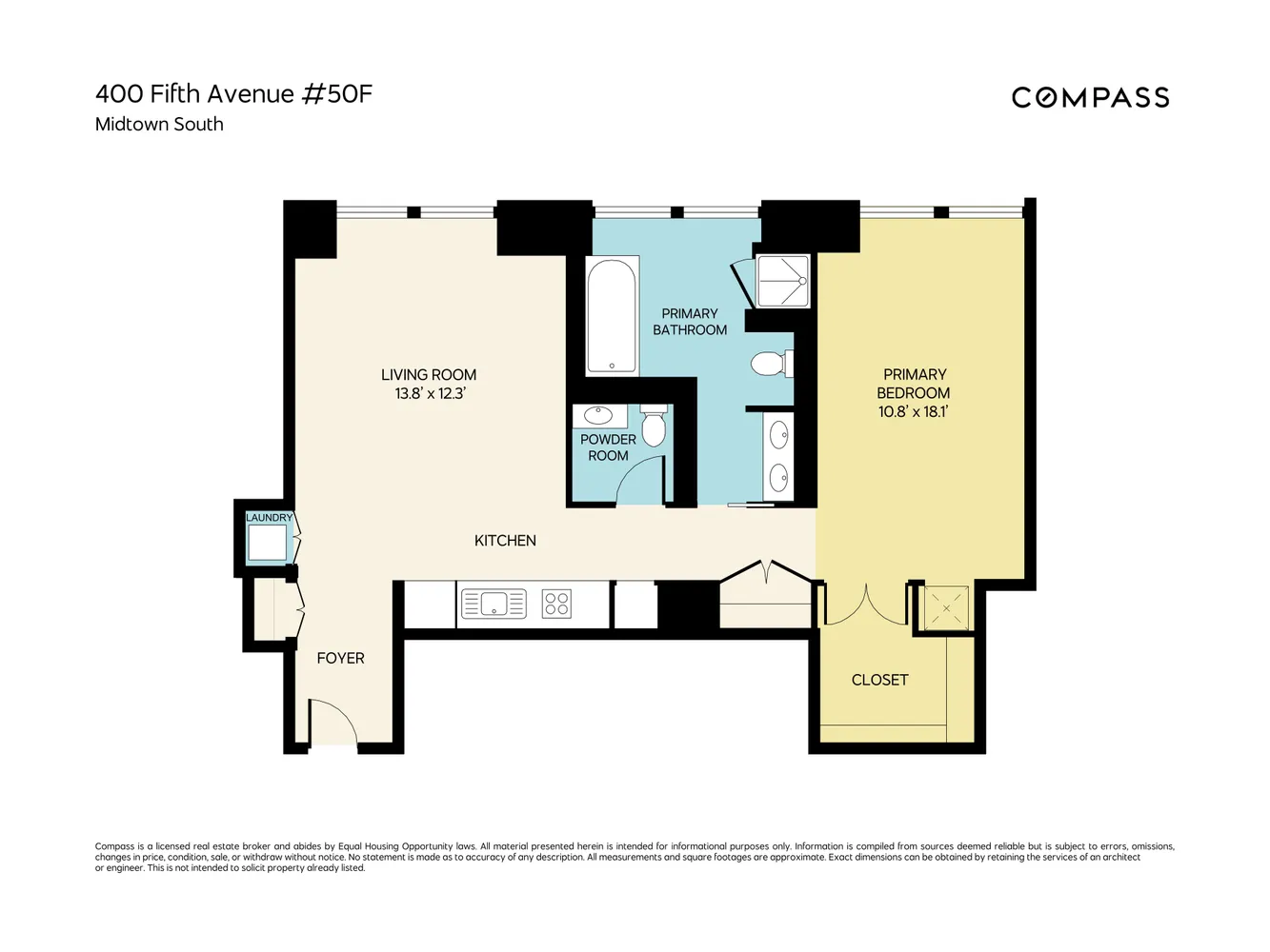 $1,690,000 | 400 5th Avenue, Unit 50F | Midtown South