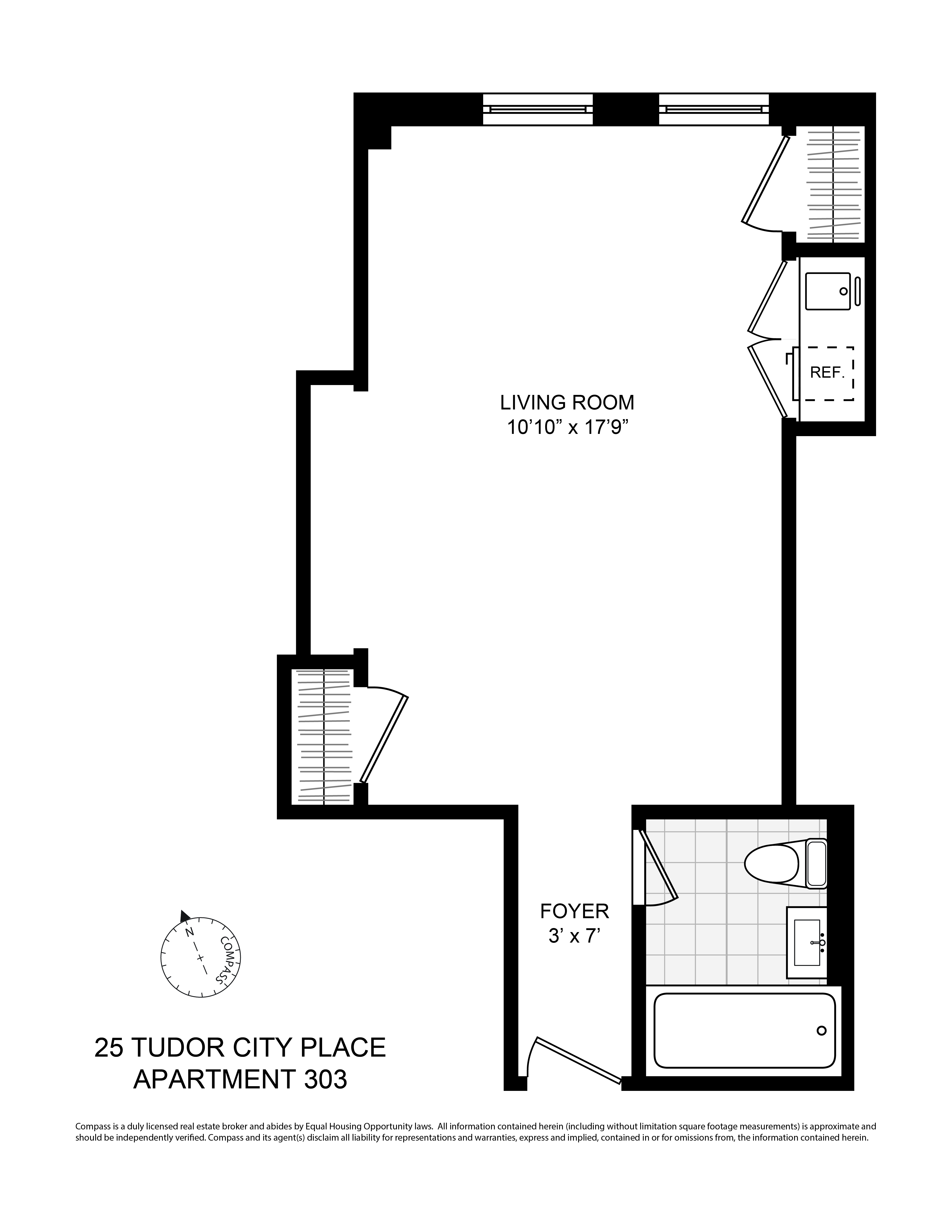 25 Tudor City Place, Unit 303 Manhattan, NY 10017 - Photo 6 of 6 a picture of a floor plan
