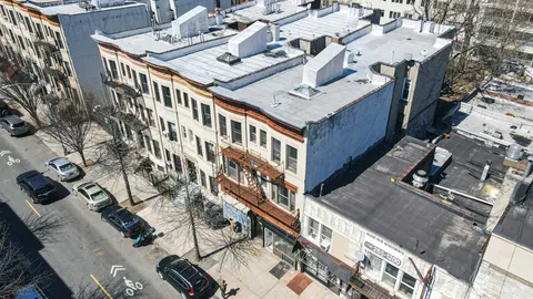 an aerial view of a house with balcony