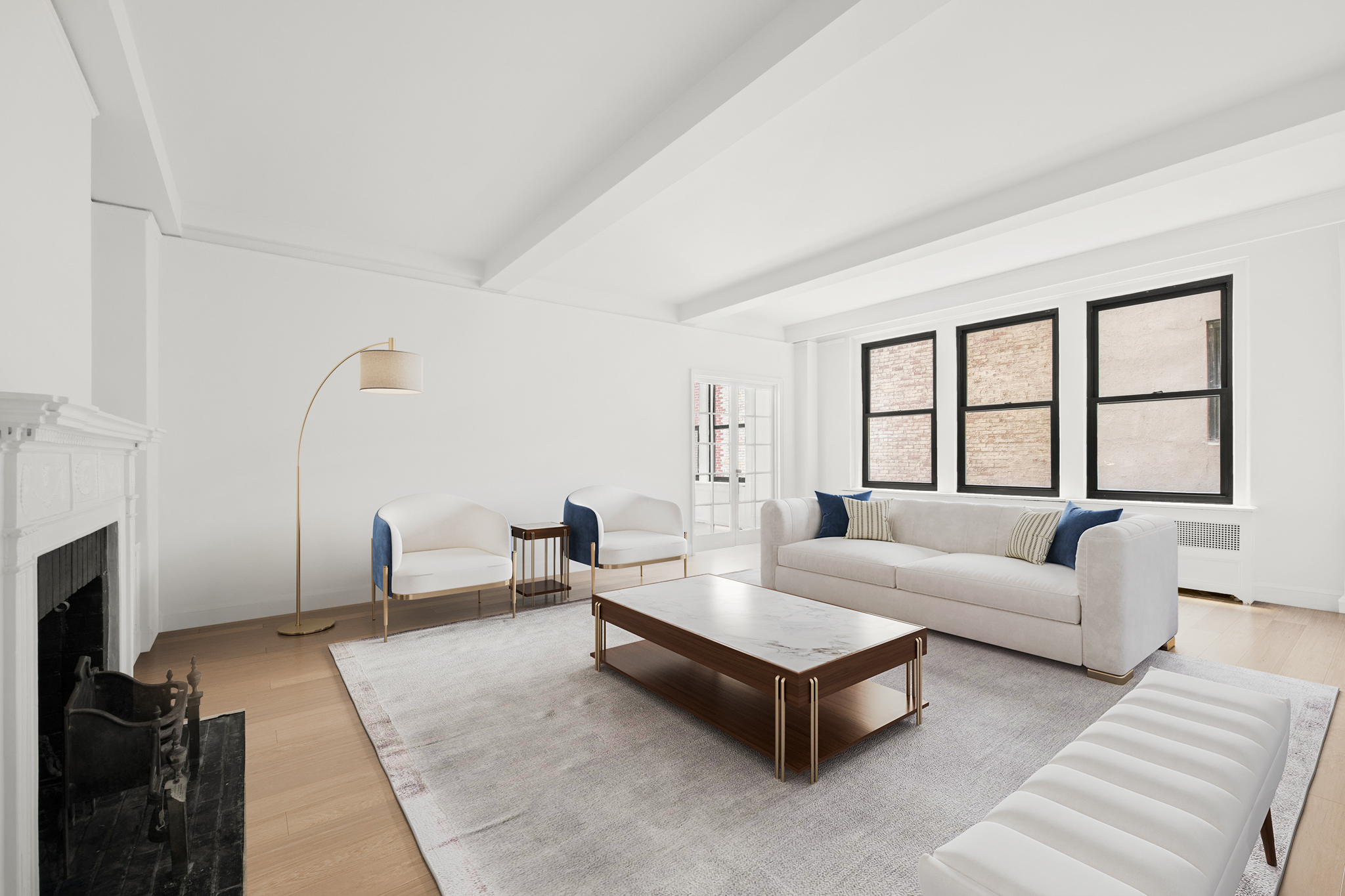 55 East 72nd Street, Unit 2NORTH Manhattan, NY 10021 - Photo 3 of 18 a living room with furniture and a fireplace