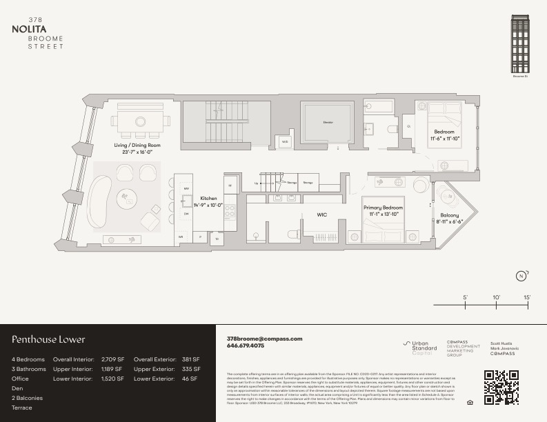 378 Broome Street, Unit PH Manhattan, NY 10013 - Photo 24 of 25 a picture of a floor plan
