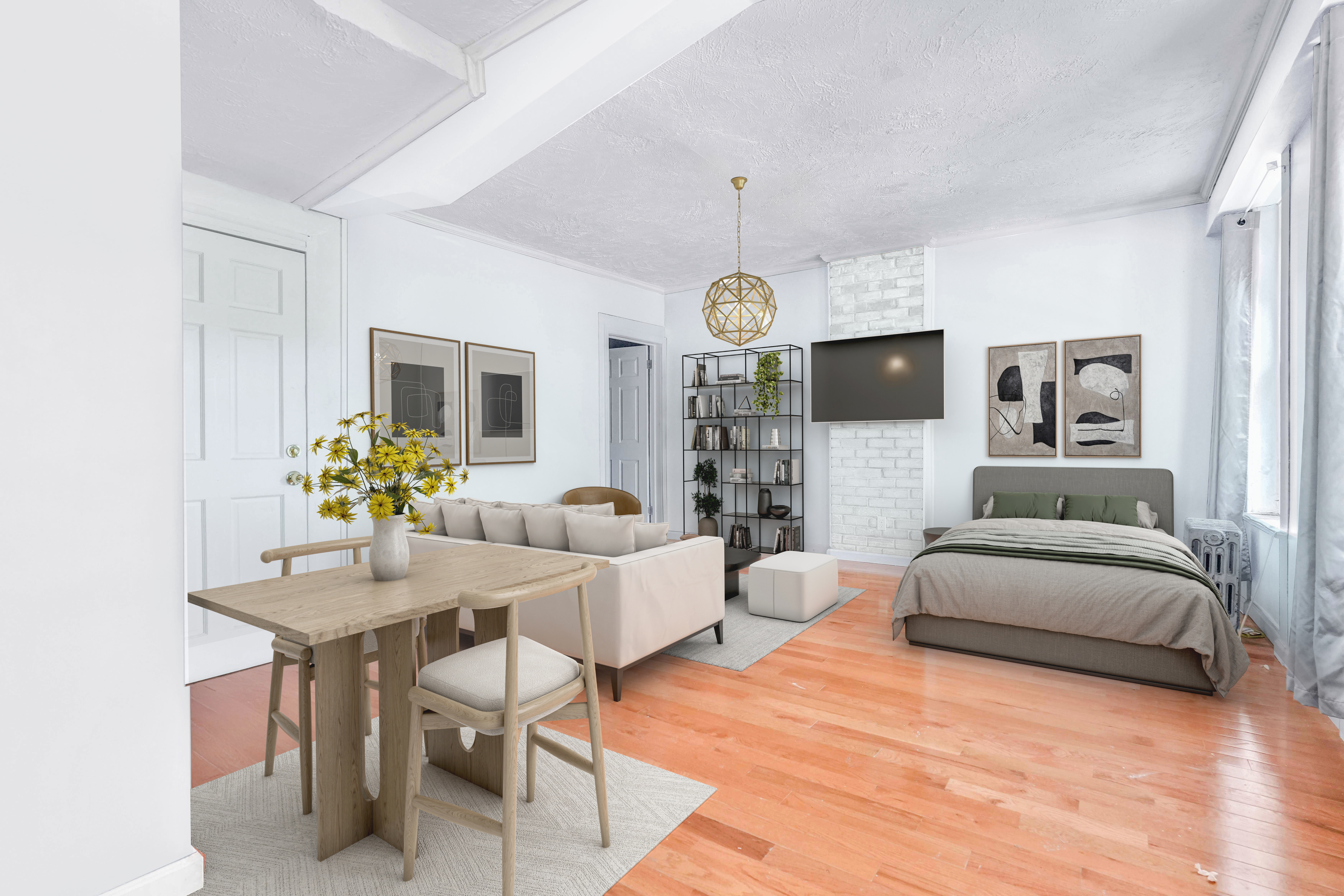 610 Ashford Street Brooklyn, NY 11207 - Photo 4 of 28 a living room with furniture and a flat screen tv