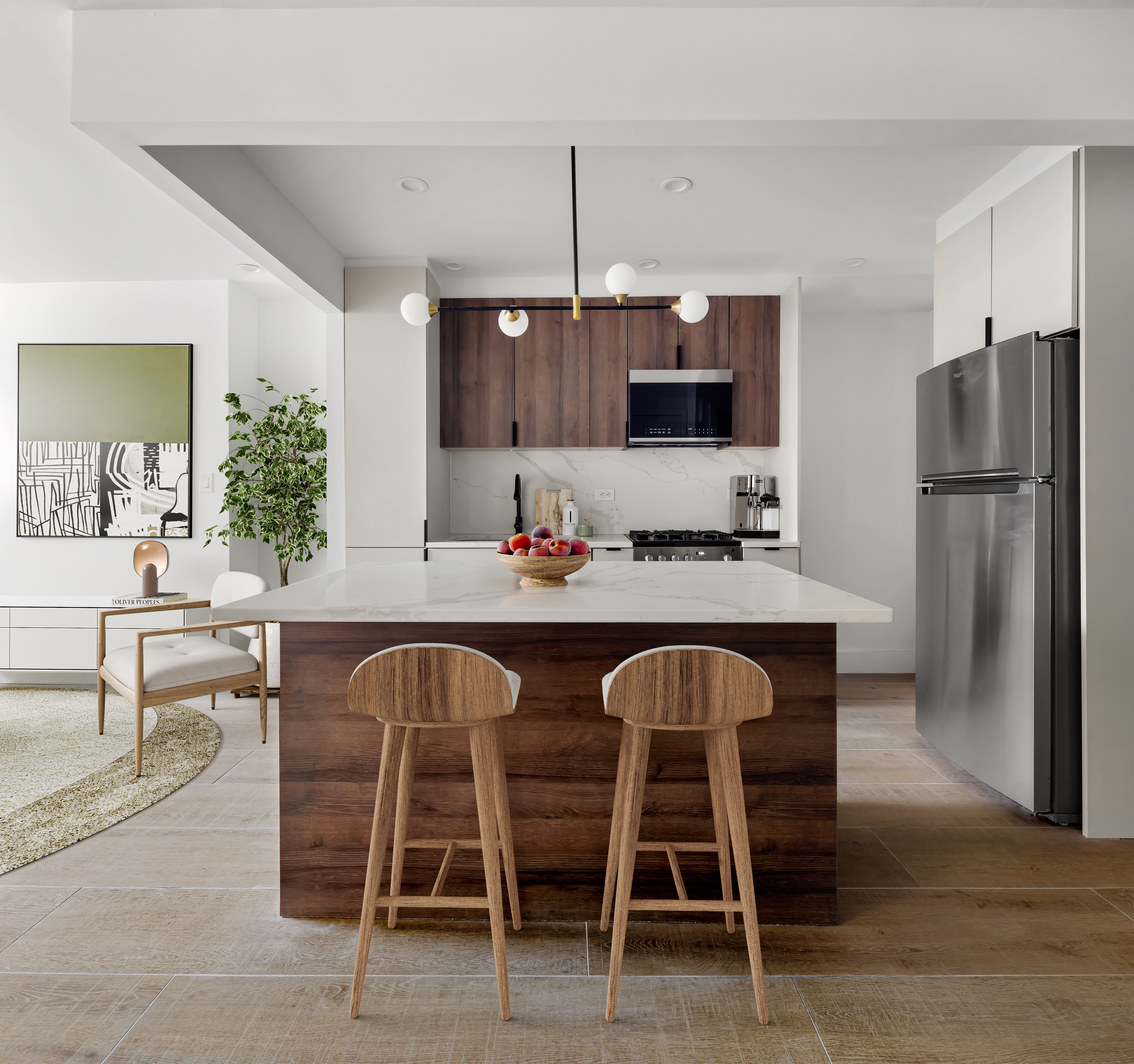 45-08 11th Street, Unit GARDEN Queens, NY 11101 - Photo 3 of 9 a dining room with furniture a window and kitchen view