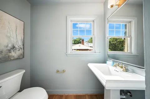 a large white room with a large window