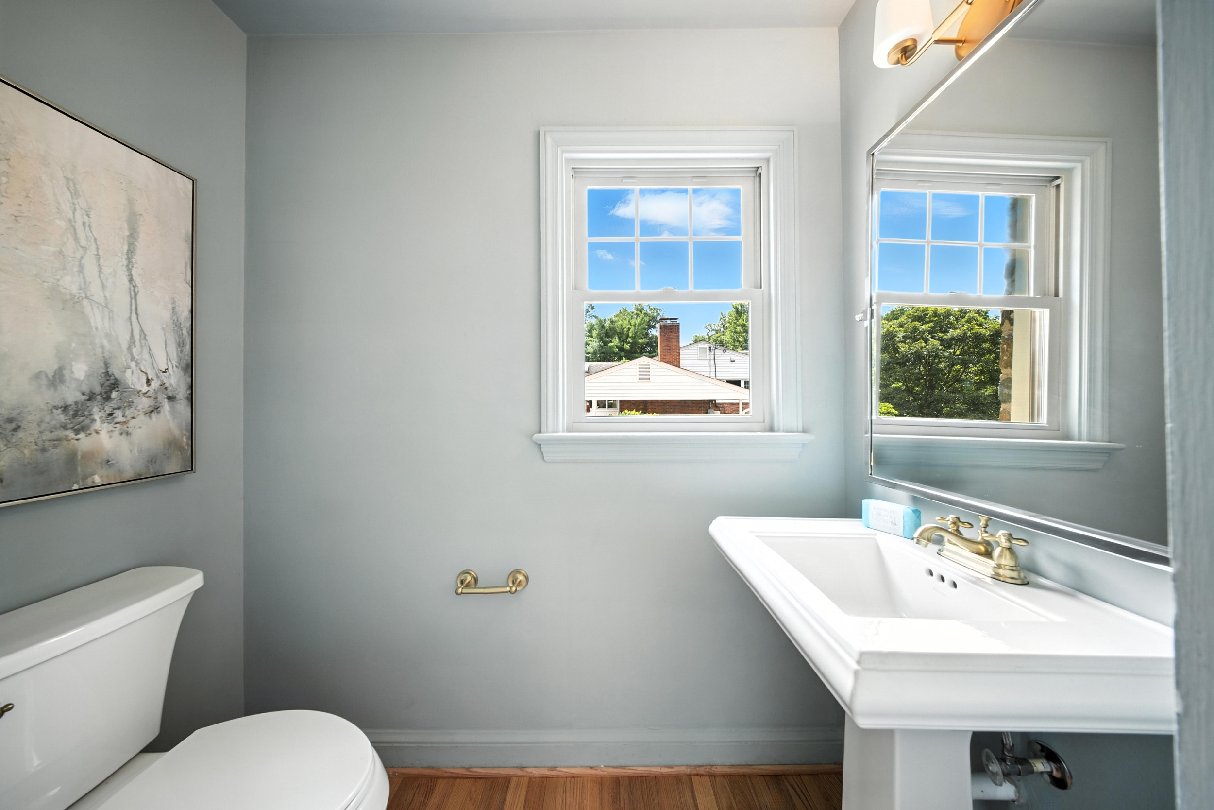 4505 Park Road Alexandria, VA 22312 - Photo 38 of 80 a bathroom with a toilet a sink and a window
