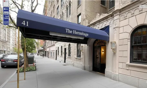 a view of a building entrance