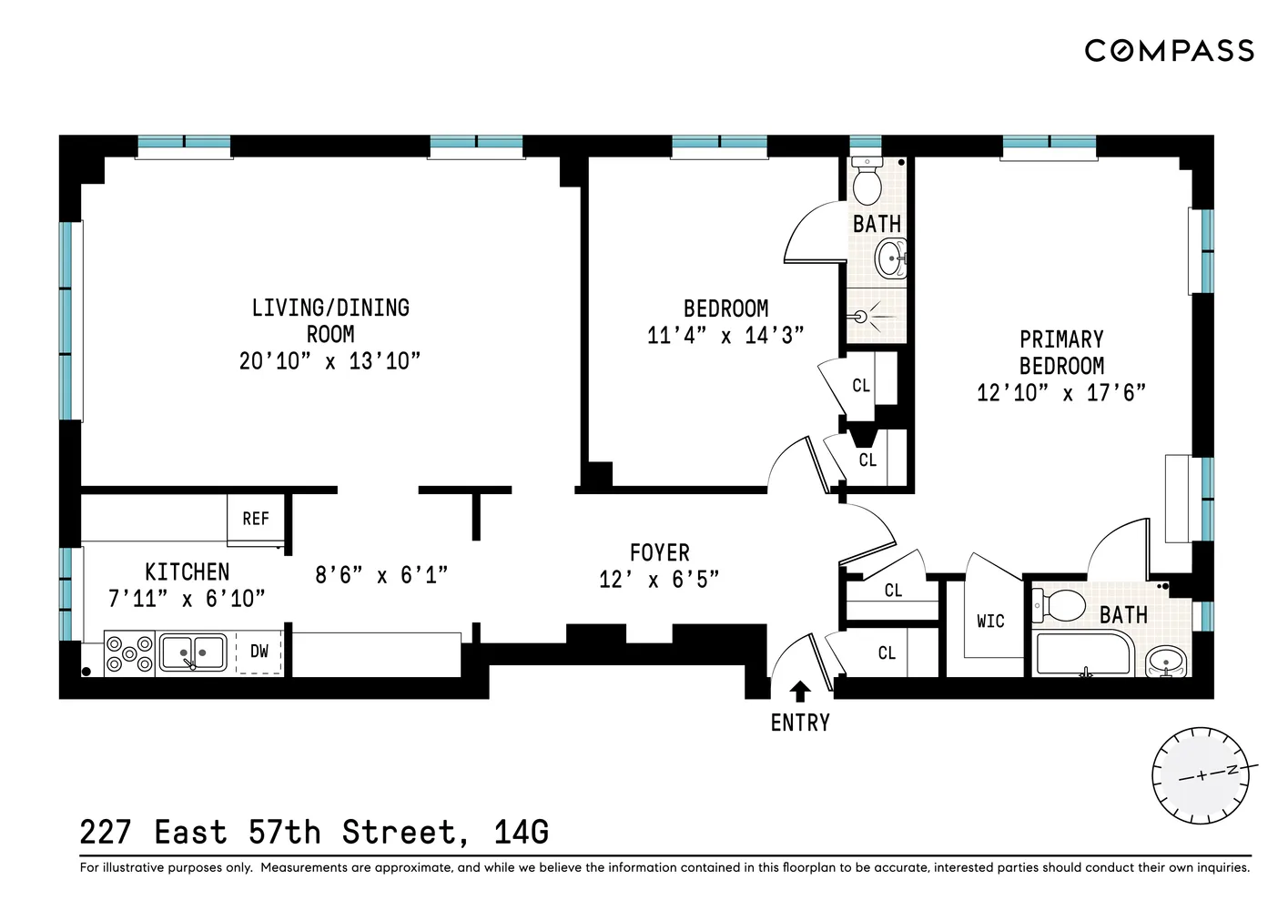 $975,000 | 227 East 57th Street, Unit 14G | Midtown East