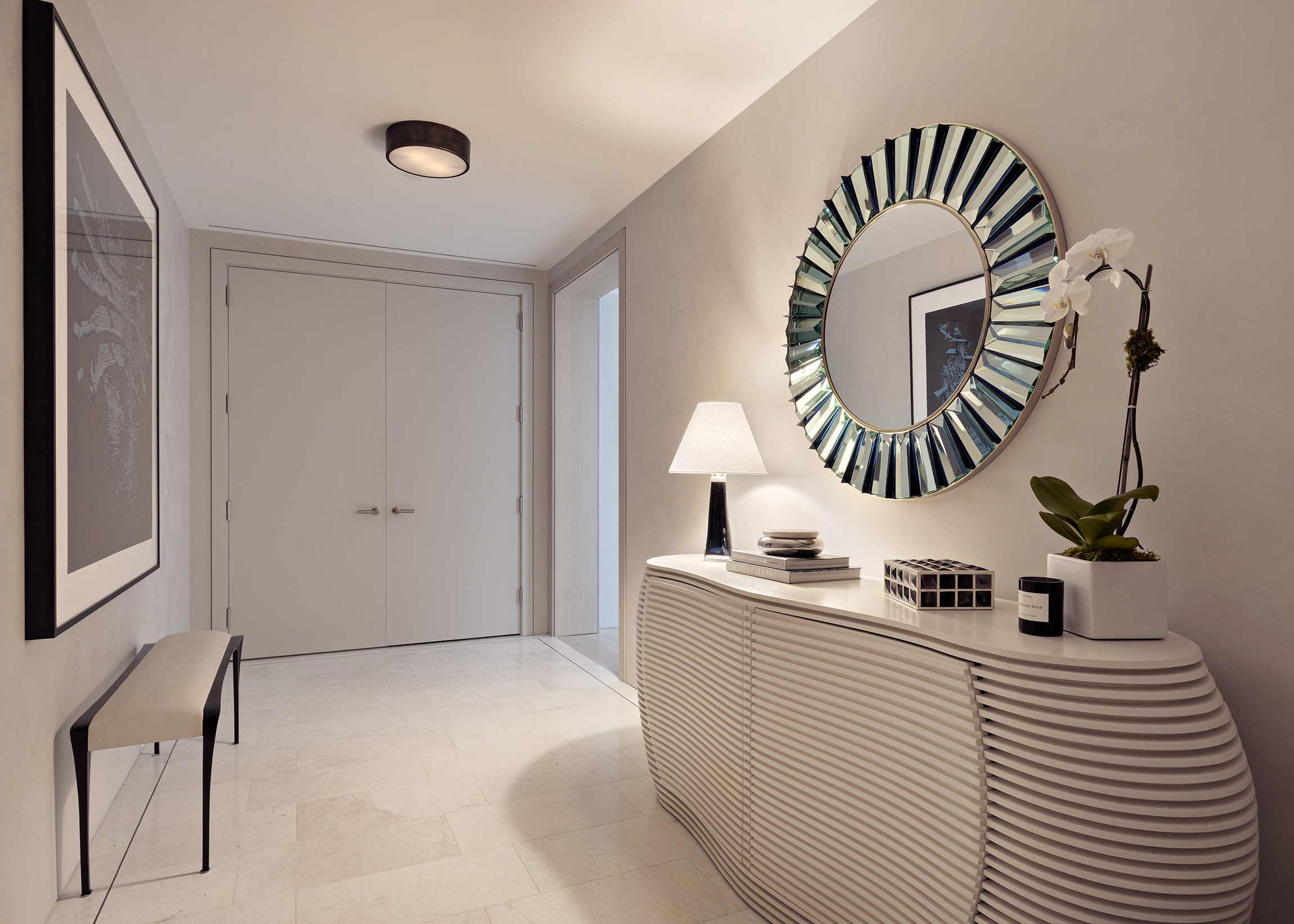 200 Amsterdam Avenue, Unit 17A Manhattan, NY 10023 - Photo 17 of 24 a kitchen with a sink a stove and a lamp