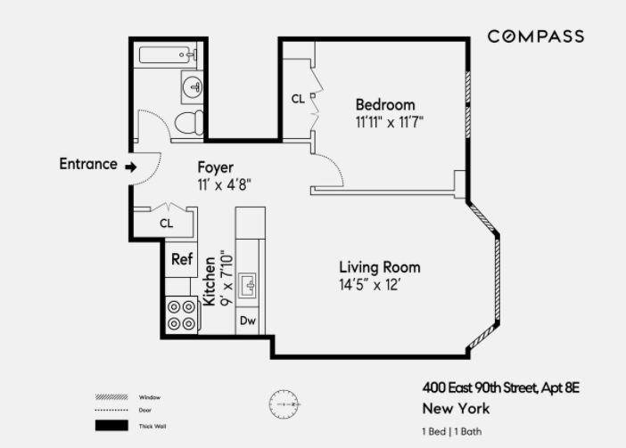 400 East 90th Street, Unit 8E Manhattan, NY 10128 - Photo 6 of 6 a picture of a wall with a white wall and a white wall