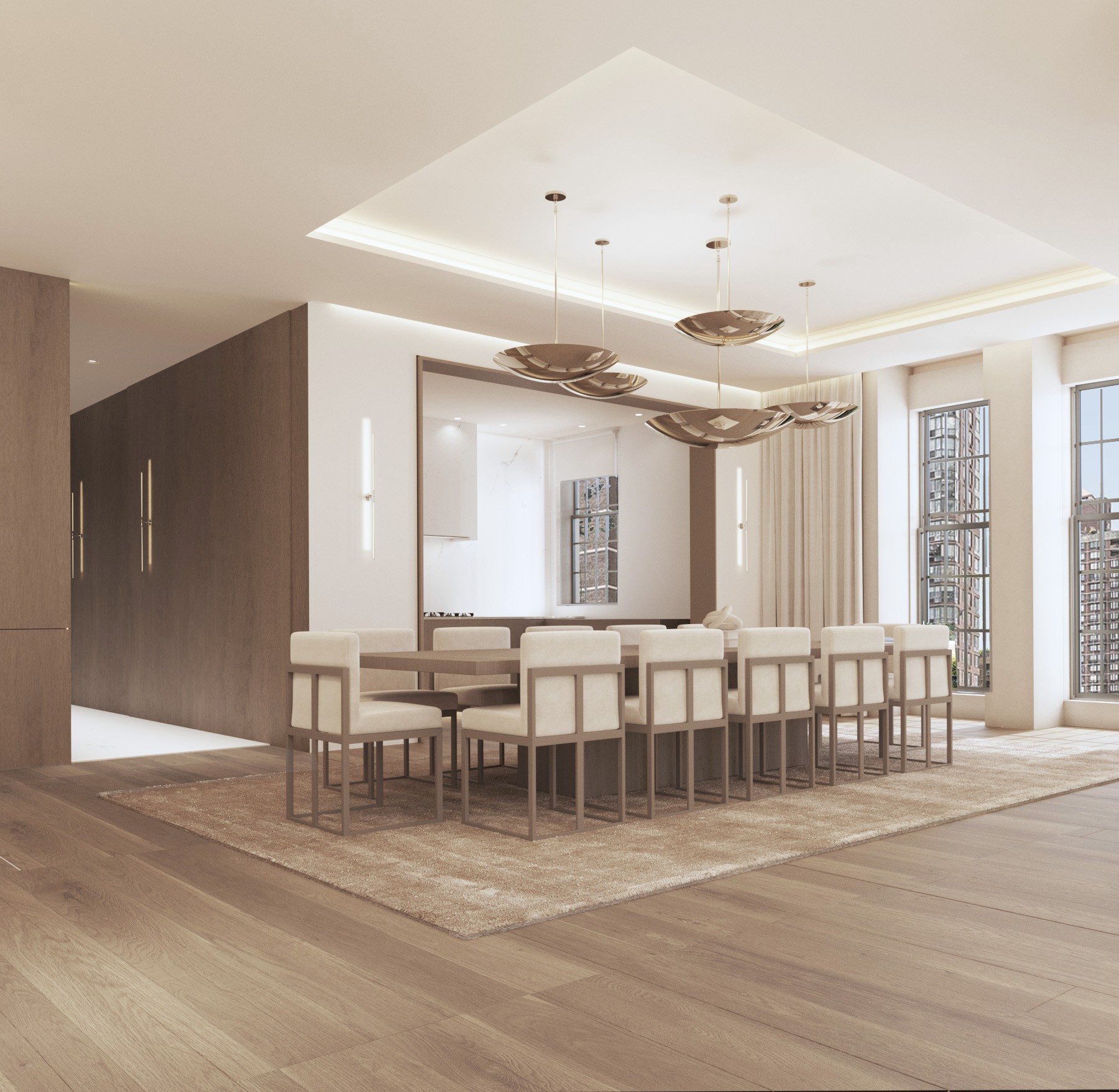 45 East 66th Street, Unit 4NW Manhattan, NY 10065 - Photo 3 of 29 a view of a dining room with furniture and wooden floor