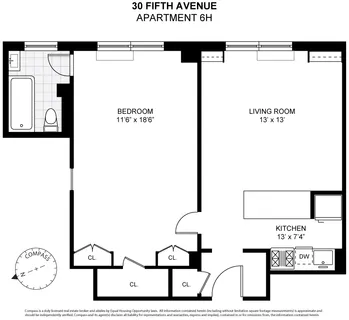 $1,400,000 | 30 5th Avenue, Unit 6H | Greenwich Village