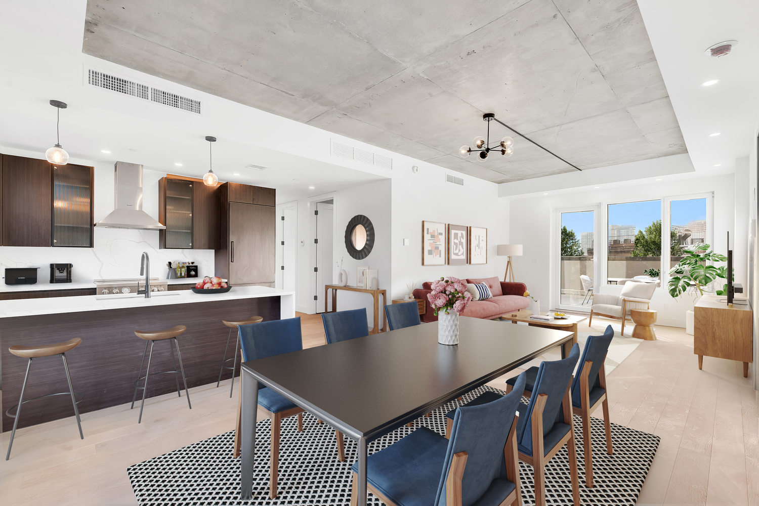 228 Vanderbilt Avenue, Unit 4A Brooklyn, NY 11205 - Photo 1 of 14 a large kitchen with a table and chairs