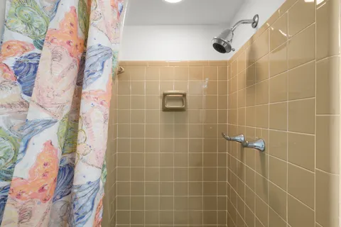a bathroom with a shower