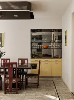 a kitchen with stainless steel appliances a refrigerator and cabinets